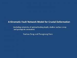 A Kinematic Fault Network Model for Crustal Deformation