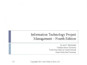 Information Technology Project Management Fourth Edition By Jack