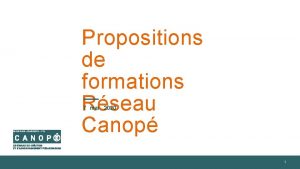 Propositions de formations Rseau Canop 7 mai 2020