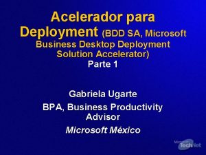 Acelerador para Deployment BDD SA Microsoft Business Desktop