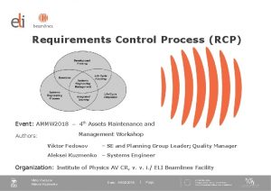 Requirements Control Process RCP Event AMMW 2018 4