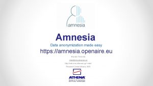 Amnesia anonymization tool