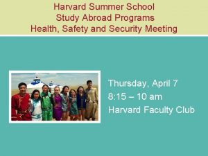 Harvard summer school study abroad