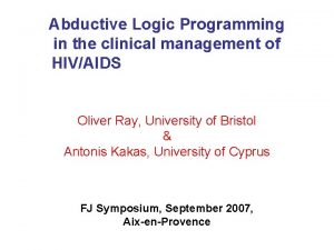 Abductive Logic Programming in the clinical management of