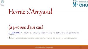 Hernie dAmyand a propos dun cas J LAMGHARI