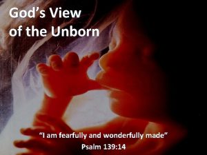 Gods View of the Unborn I am fearfully