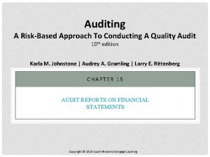 Auditing A RiskBased Approach To Conducting A Quality