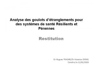 Analyse des goulots dtranglements pour des systmes de