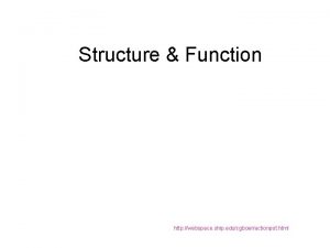 Structure Function http webspace ship educgboeractionpot html http