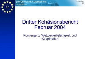 EUROPISCHE KOMMISSION Regionalpolitik 01012003 EN DE Dritter Kohsionsbericht