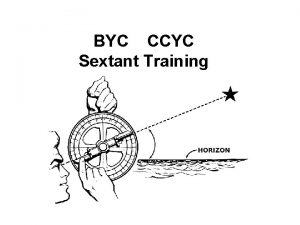 BYC CCYC Sextant Training What is a sextant