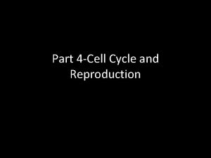 Part 4 Cell Cycle and Reproduction Cell Reproduction