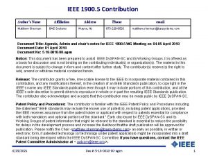 IEEE 1900 5 Contribution Authors Name Matthew Sherman