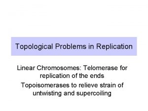 Topological Problems in Replication Linear Chromosomes Telomerase for