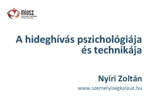 A hideghvs pszicholgija s technikja Nyri Zoltn www