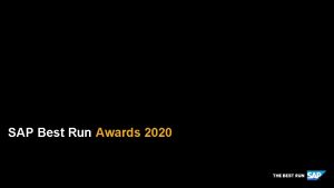 SAP Best Run Awards 2020 Highlight The Award