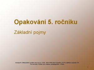 Opakovn 5 ronku Zkladn pojmy Dostupn z Metodickho