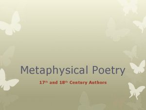 Define metaphysical poetry