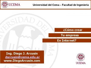 Universidad del Cema Facultad de Ingeniera Cmo crear