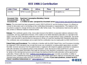 IEEE 1900 5 Contribution Authors Name Affiliation Address