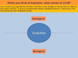 When you think of evolution what comes to