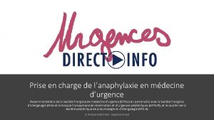 Prise en charge de lanaphylaxie en mdecine durgence