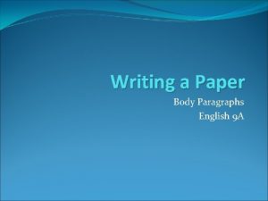 Tea paragraph format