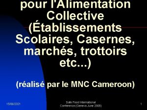 pour lAlimentation Collective tablissements Scolaires Casernes marchs trottoirs