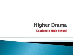 Higher Drama Castlemilk High School Drama Skills As
