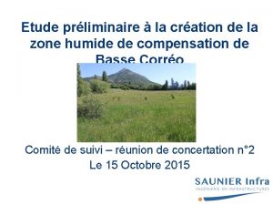 Etude prliminaire la cration de la zone humide