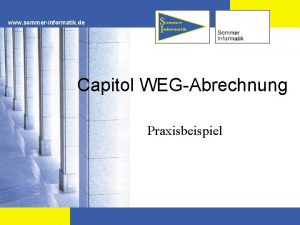 www sommerinformatik de Capitol WEGAbrechnung Praxisbeispiel www sommerinformatik