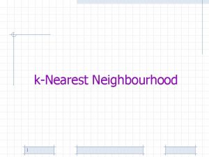 kNearest Neighbourhood 1 k Nearest Neighbor Requires 3