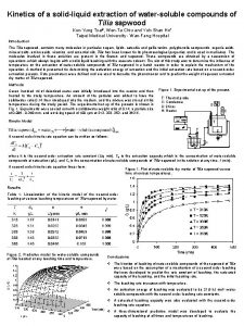 Kinetics of a solidliquid extraction of watersoluble compounds