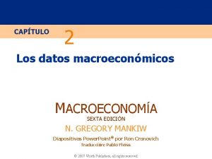CAPTULO 2 Los datos macroeconmicos MACROECONOMA SEXTA EDICIN