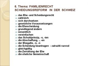 Scheidung einreichen schweiz