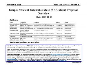 November 2005 doc IEEE 802 11 050567 r