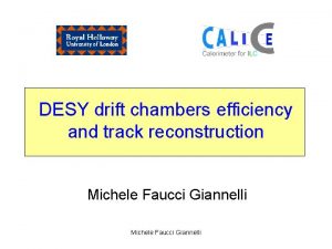 DESY drift chambers efficiency and track reconstruction Michele