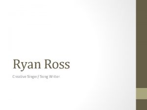 Ryan Ross Creative Singer Song Writer Ryan Ross
