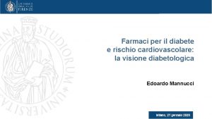 Farmaci per il diabete e rischio cardiovascolare la