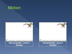 Motion Slow projectile shoot a monkey Fast projectile