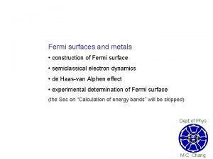 Construction of fermi surface