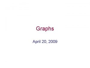 Graphs April 20 2009 Graph A graph is