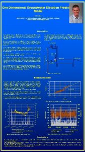 One Dimensional Groundwater Elevation Prediction Model S Charteris