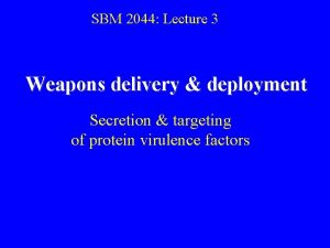 SBM 2044 Lecture 3 Weapons delivery deployment Secretion