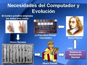Necesidades del Computador y Evolucin El hombre primitivo