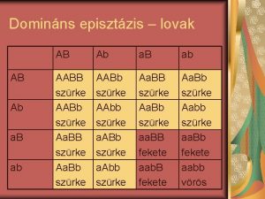 Dominns episztzis lovak AB Ab a B ab