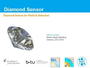 Diamond Sensor for Particle Detection Maria Hempel Beam