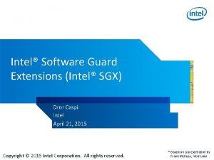 Sw guard extensions sgx