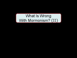 What Is Wrong With Mormonism II Orson Pratt