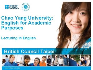 Chao Yang University English for Academic Purposes Lecturing